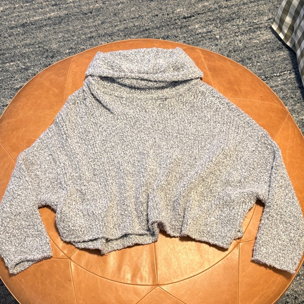 Free People Soft Gray Cowl Neck Sweater